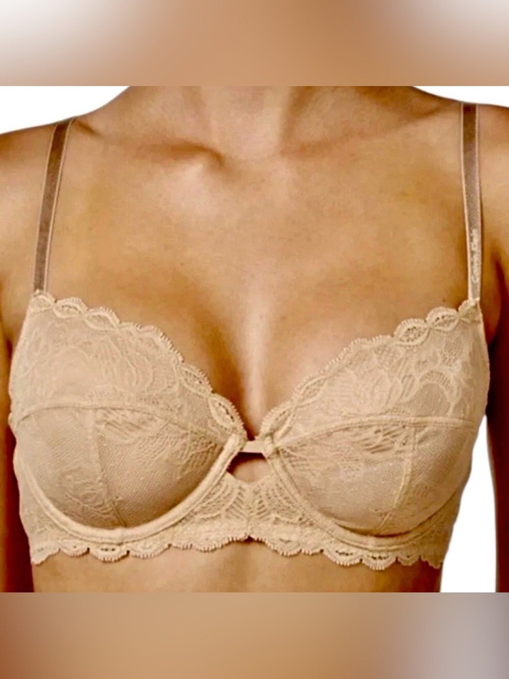 - Calvin Klein 44D Seductive Comfort Nude Lace Bra! NEW!